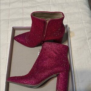 Betsey Johnson Pink Heeled Boots